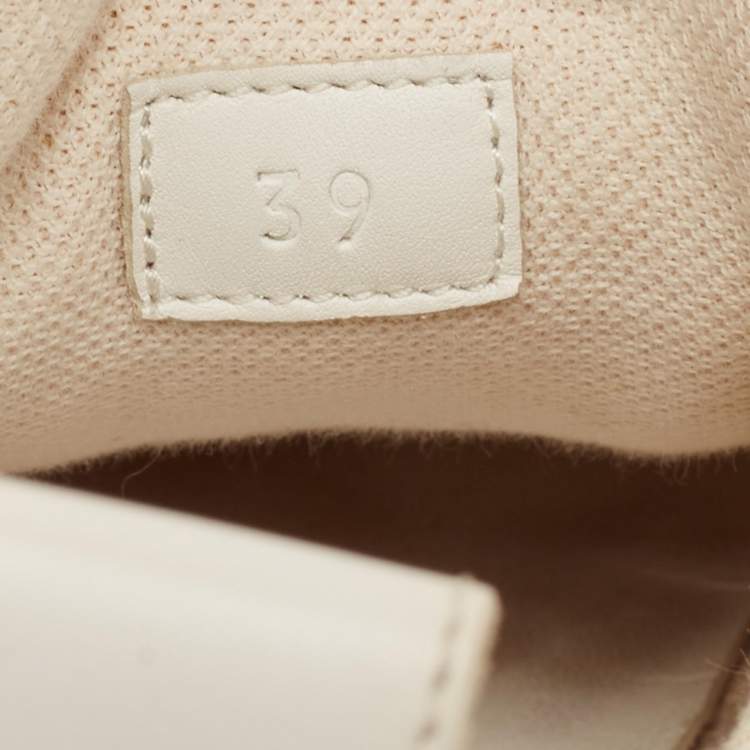 Pre Owned Hermes White Fabric and Leather Team Low Top Sneakers Size 39