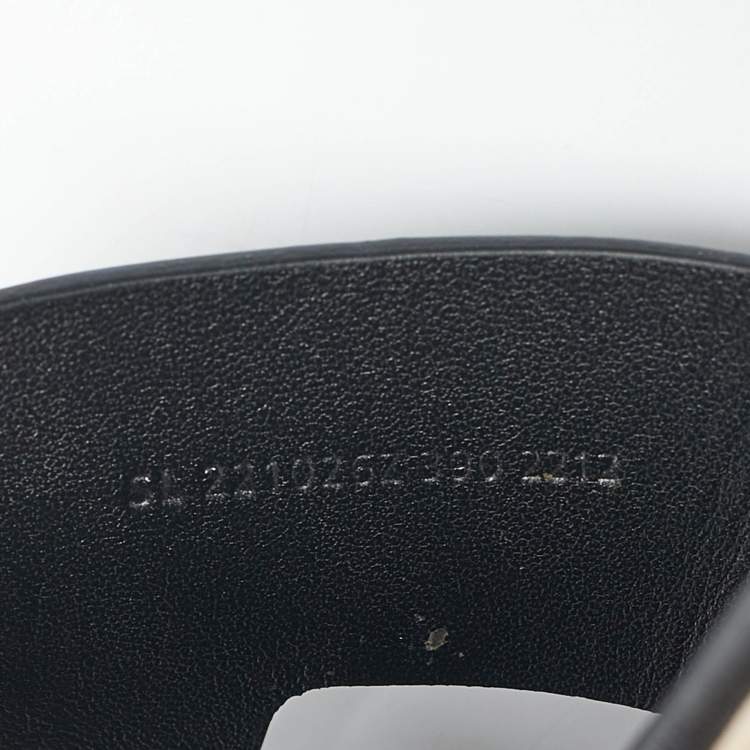 Pre Owned Hermes Black Leather Eze Platform Sandals Size 39