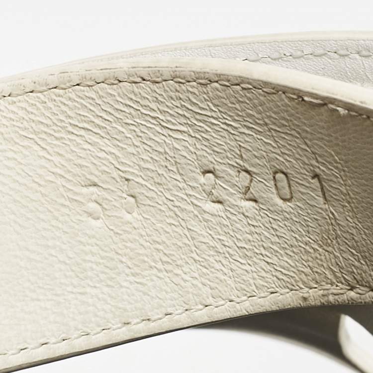 مملوكة مسبقًا Hermes White Leather Chypre Sandals Size 36