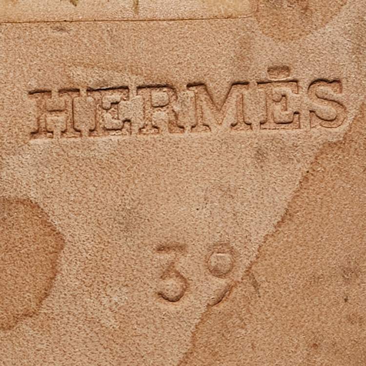 Pre Owned Hermes Blue Leather Oasis Sandals Size 39