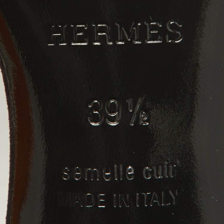 Pre Owned Hermes Black Suede Crystal Embellished Oasis Slide Sandals Size 39.5