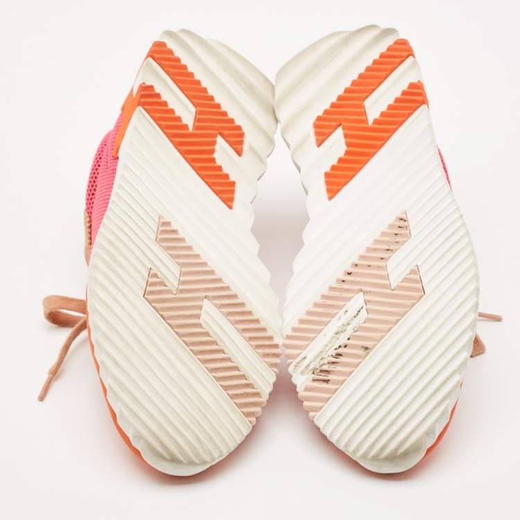 Pre Owned Hermes Multicolor Mesh and Suede Bouncing Sneakers Size 36