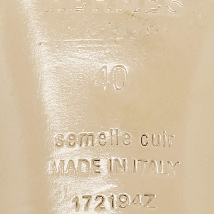 Pre Owned Hermes Brown Leather Oasis Slide Sandals Size 40