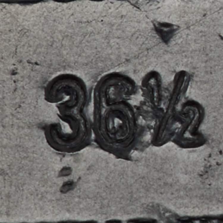 Pre Owned  Hermes Black/Silver Suede and Crystal Roxane Flat Mules Size 36.5