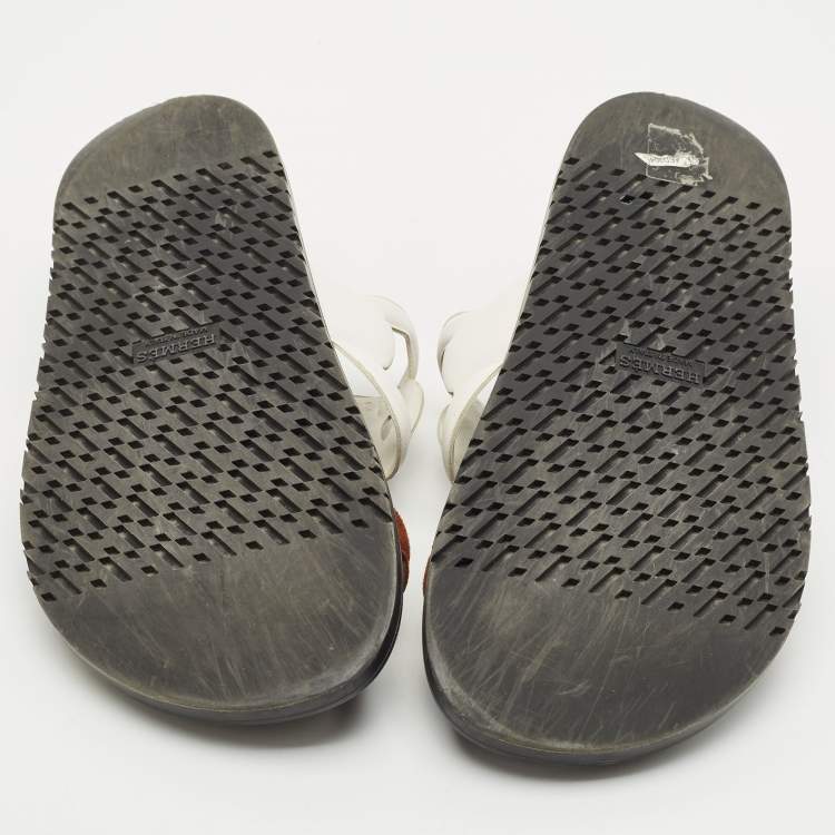 Pre Owned Hermes Multicolor Leather and Suede Extra Sandals Size 38
