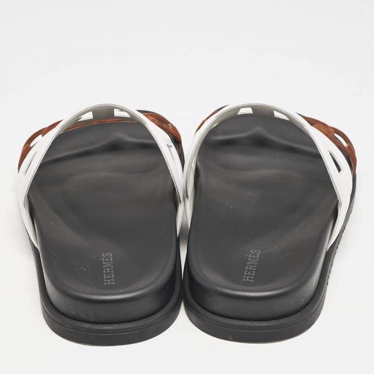 Pre Owned Hermes Multicolor Leather and Suede Extra Sandals Size 38