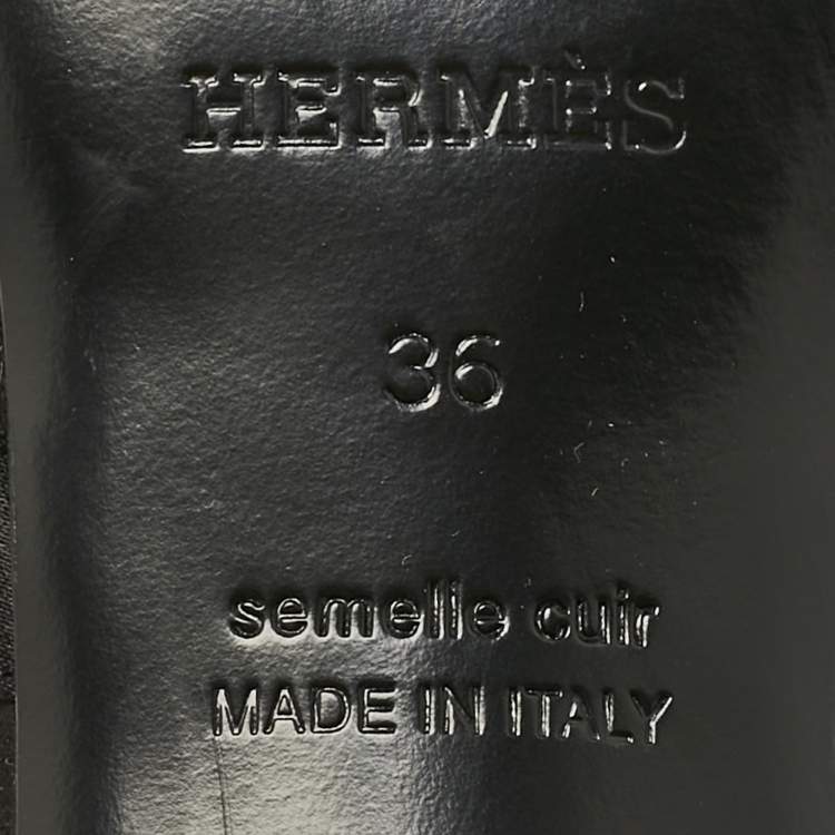 Pre Owned Hermes Black Suede Cute Mule Sandals Size 36