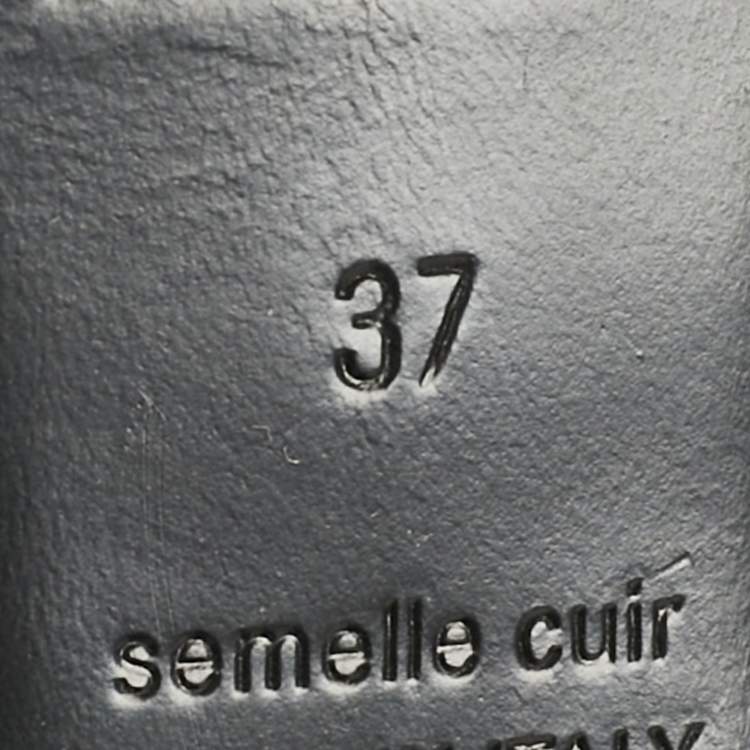 Pre Owned Hermes Black Leather Eternite Slingback Sandals Size 37