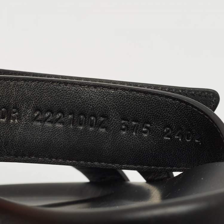 Pre Owned Hermes Black Leather Chypre Sandals Size 37.5