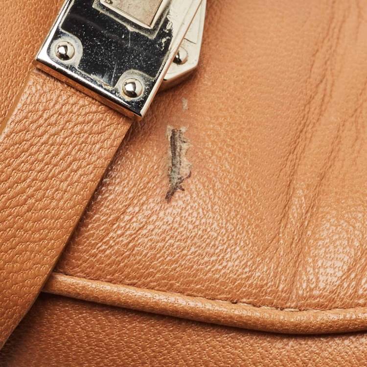 Pre Owned Hermes Naturel Leather Oz Flat Mules Size 38