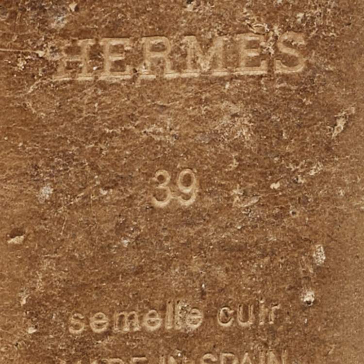 Pre Owned Hermes White Leather Ilana Espadrille Wedge Sandals Size 39