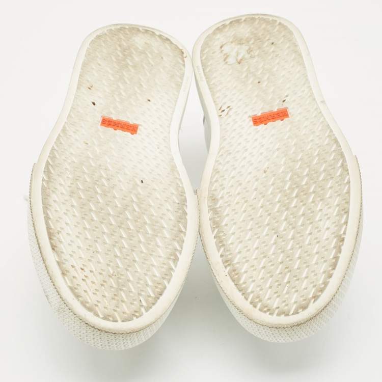 Pre Owned Hermes White Leather Day Low Top Sneakers Size 38