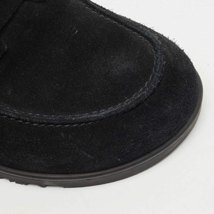 Pre Owned Hermes Dark Green Suede Go Mules Size 39