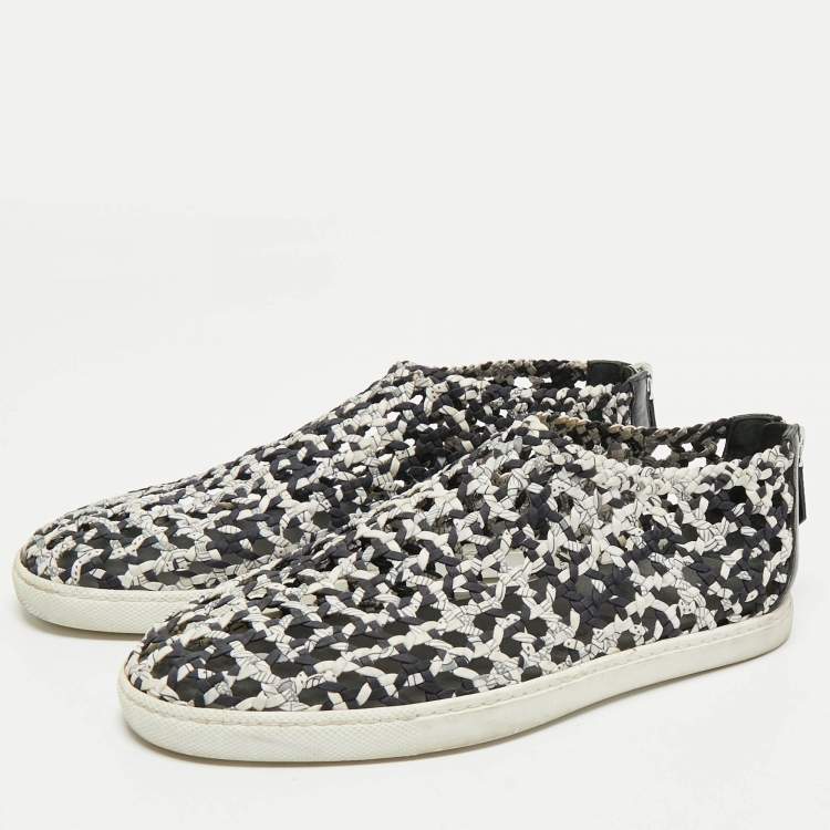 Pre Owned Hermes Multicolor Woven Silk Cavalcadour Oxygene Sneakers Size 39