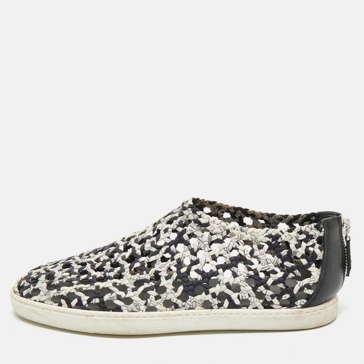 Pre Owned Hermes Multicolor Woven Silk Cavalcadour Oxygene Sneakers Size 39