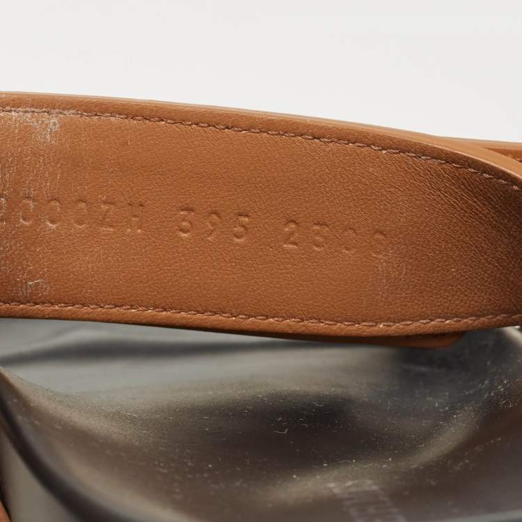 Pre Owned Hermes Brown Leather Chypre Sandals Size 39.5
