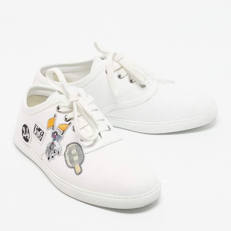 Pre Owned Hermes White Canvas Innocent Sneakers Size 38