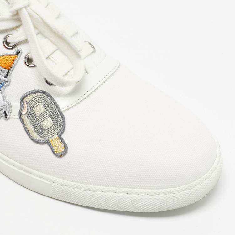 Pre Owned Hermes White Canvas Innocent Sneakers Size 38