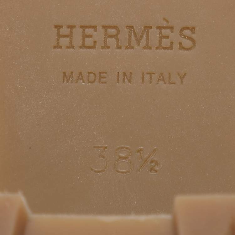 Pre Owned Hermes Black Leather Mules Flore 60 Size 38.5