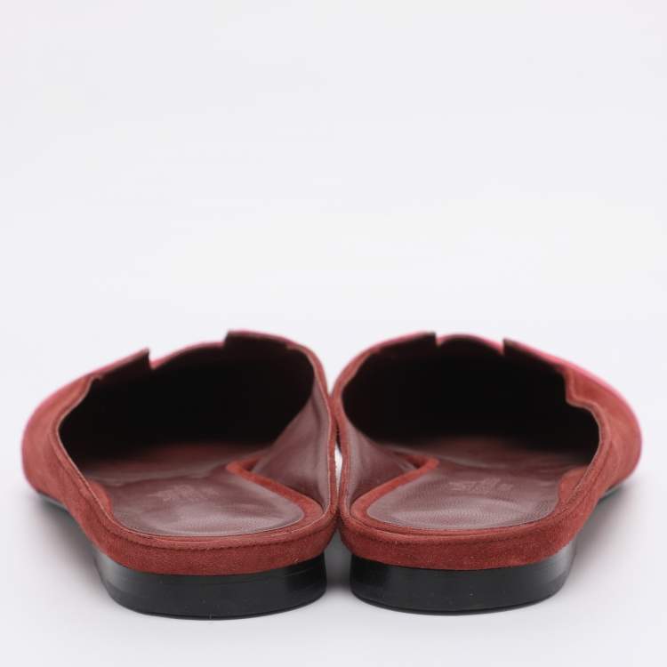 Pre Owned Hermès Multicolor Suede Roxanne Mules Size 38