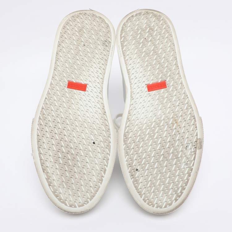 Pre Owned Hermes White Leather Daydream High Top Sneakers Size 38