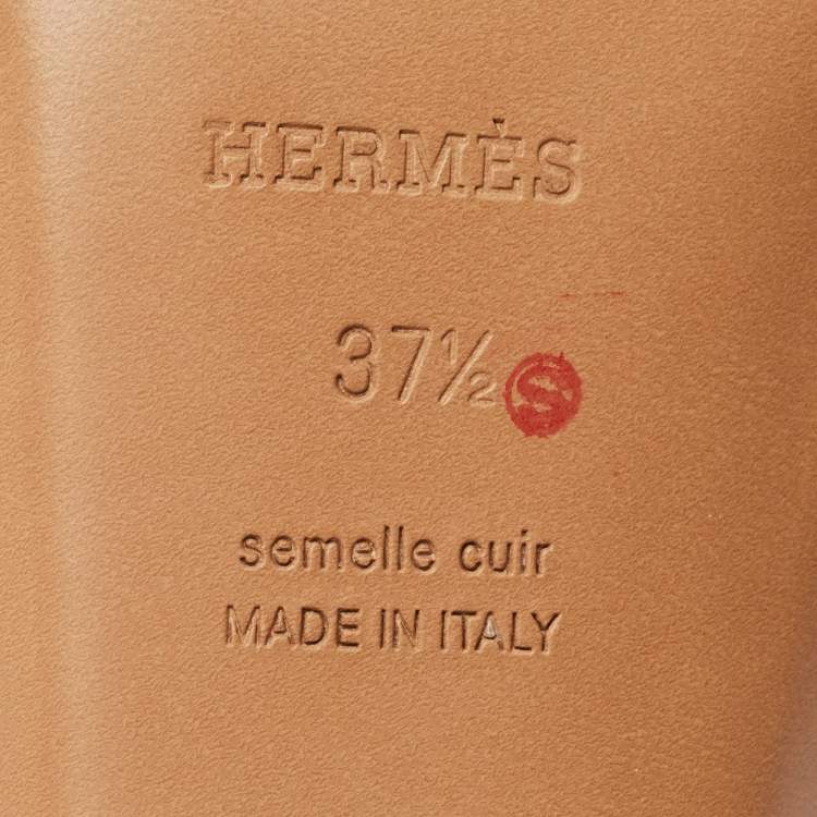 Pre Owned Hermes White Leather Ankle Wrap Silk Sandals Size 37.5