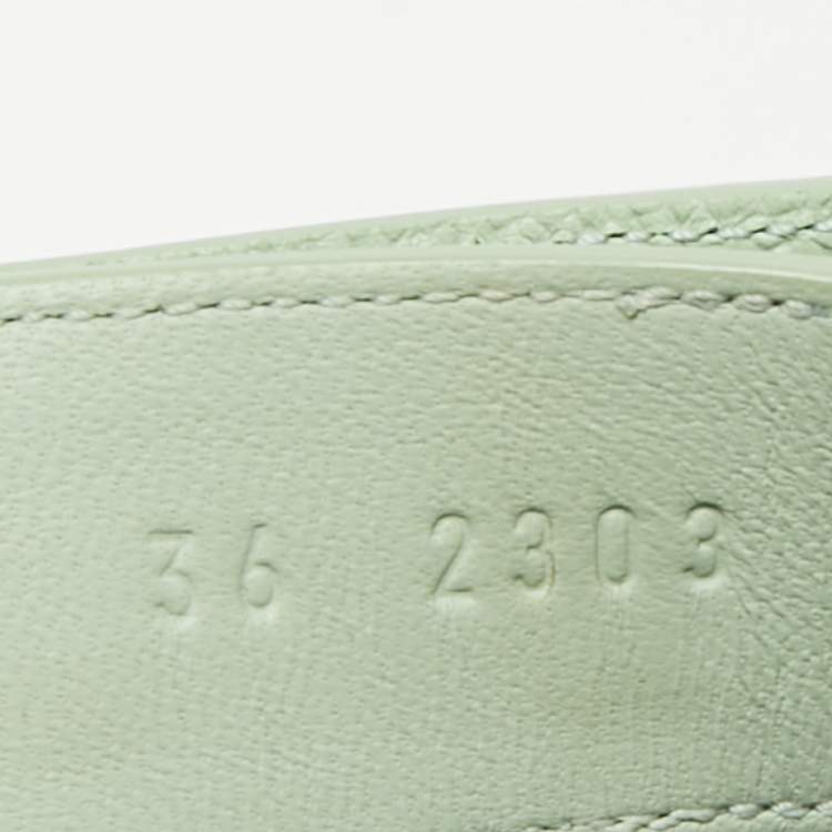 Pre Owned Hermes Green Leather Chypre Flat Sandals Size 36