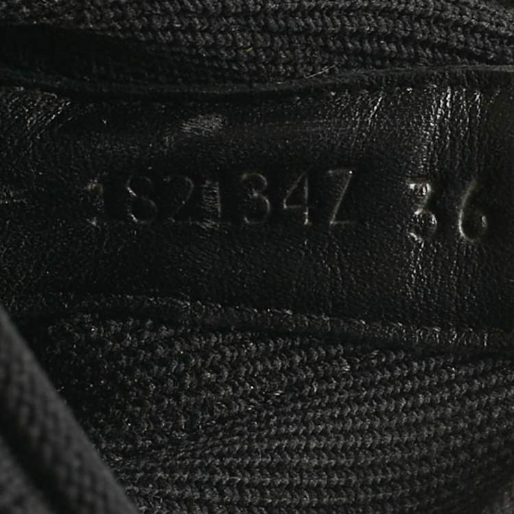 Pre Owned Hermes Black Knit Fabric and Leather Soft High Top Sneakers Size 36