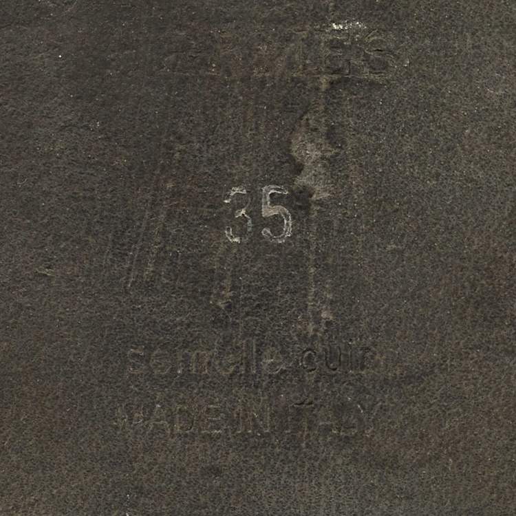 Pre Owned Hermes Brown/White Knit Fabric Oran Sandals Size 35