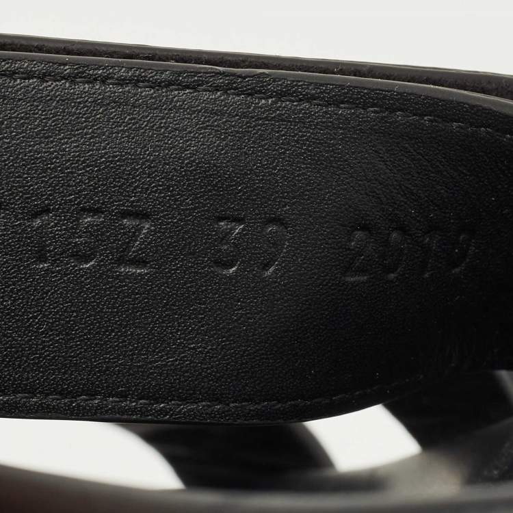 مملوكة مسبقًا Hermes Black Suede Chypre Flat Sandals Size 39