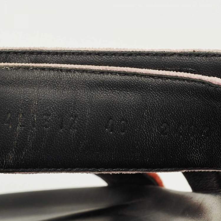 Pre Owned Hermès Brown/Beige Velvet Chypre Flat Sandals Size 40