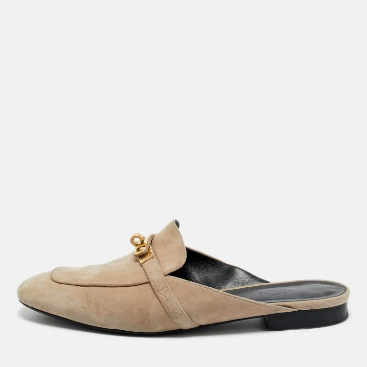 Pre Owned Hermès Beige Suede Oz Mules Size 41