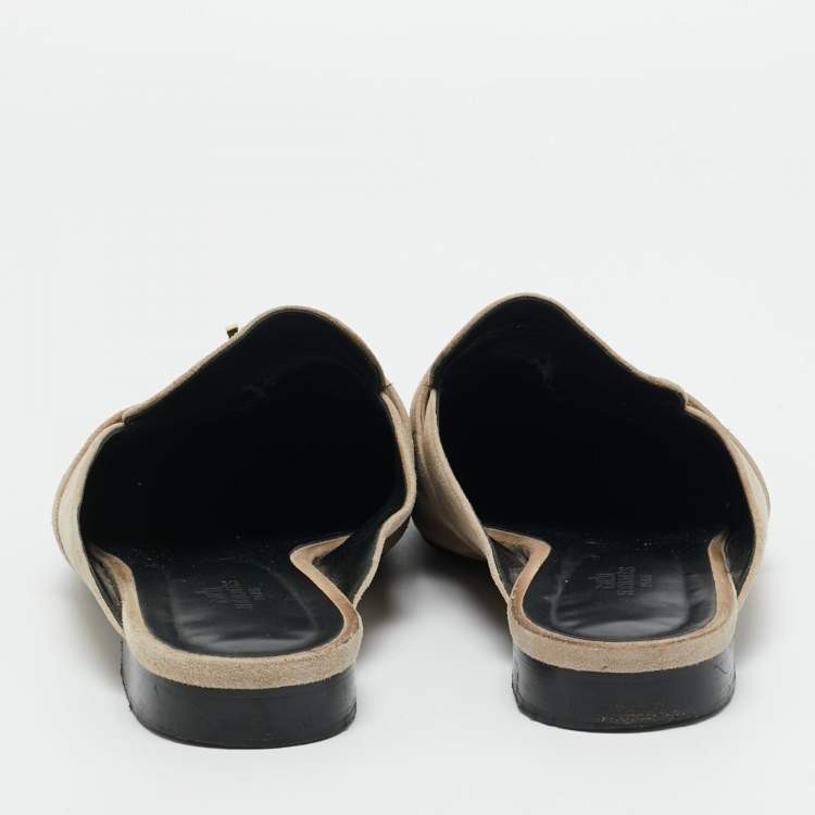 Pre Owned Hermès Beige Suede Oz Mules Size 41