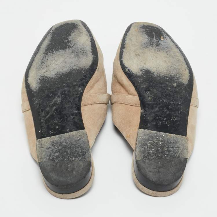 Pre Owned Hermès Beige Suede Oz Mules Size 41