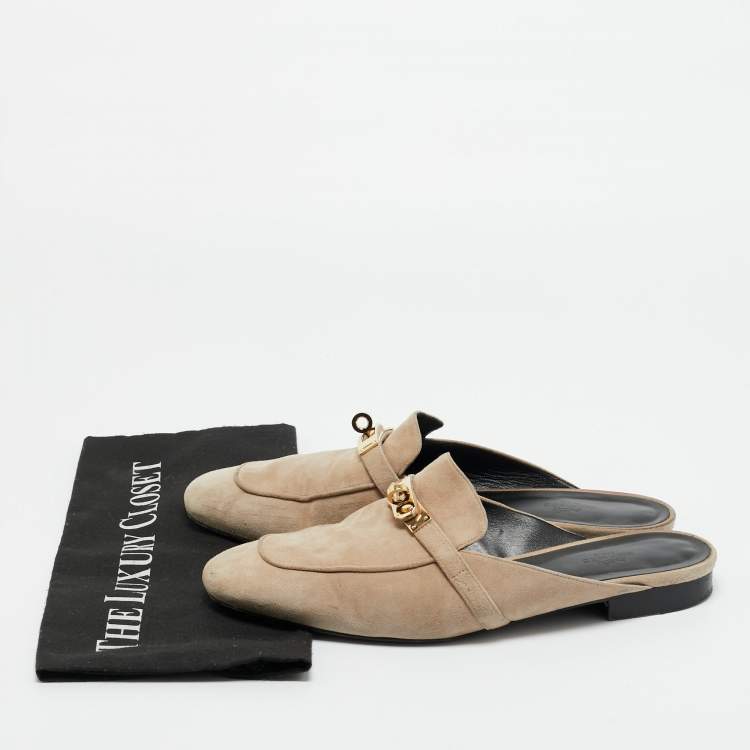 Pre Owned Hermès Beige Suede Oz Mules Size 41