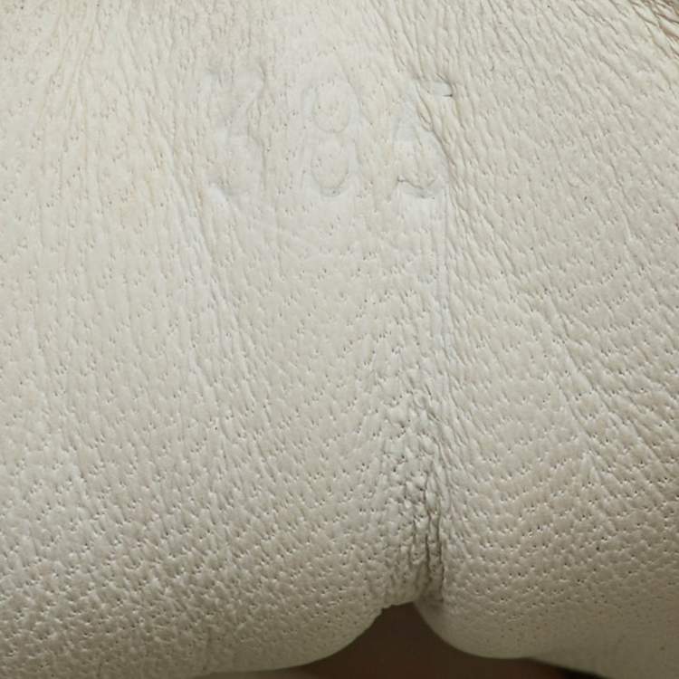 Pre Owned حذاء رياضي هيرمس جلد بيج/أبيض عنق منخفض يومي مقاس 38.5