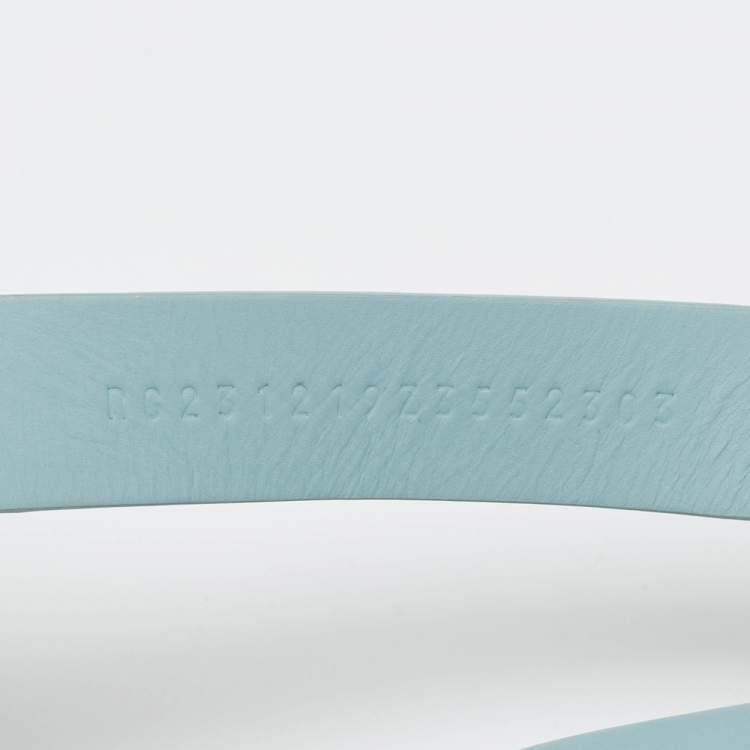 Pre Owned Hermes Blue Leather and Mesh geek Ankle Strap Sandals Size 35.5