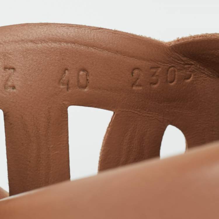 Pre Owned Hermes Beige Suede Extra Flat Sandals Size 40