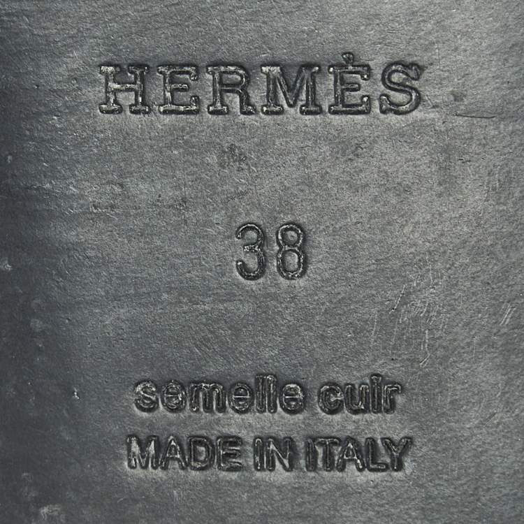 Pre Owned Hermes Metallic Pink Suede Beach Flat Slides Size 38