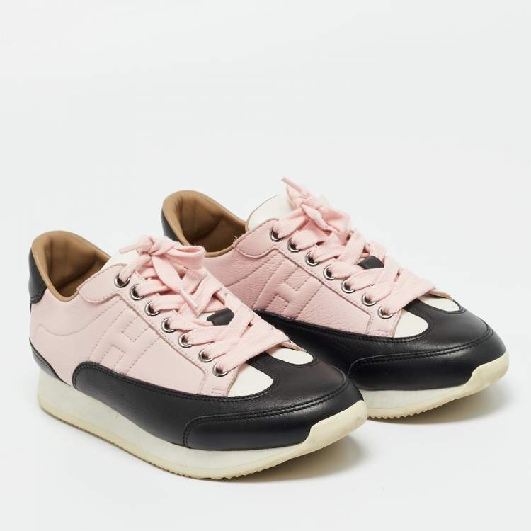 Pre Owned Hermes Multicolor Leather Trail Sneakers Size 34.5