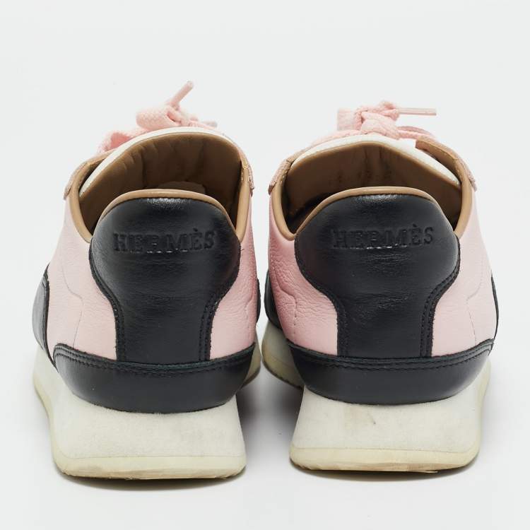 Pre Owned Hermes Multicolor Leather Trail Sneakers Size 34.5