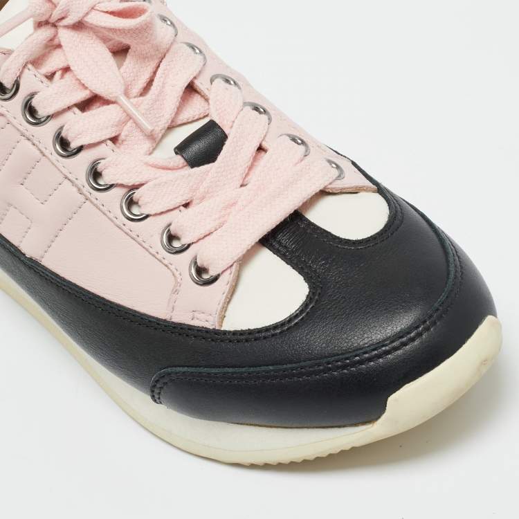 Pre Owned Hermes Multicolor Leather Trail Sneakers Size 34.5