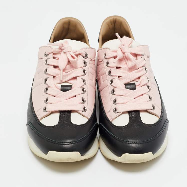 Pre Owned Hermes Multicolor Leather Trail Sneakers Size 34.5