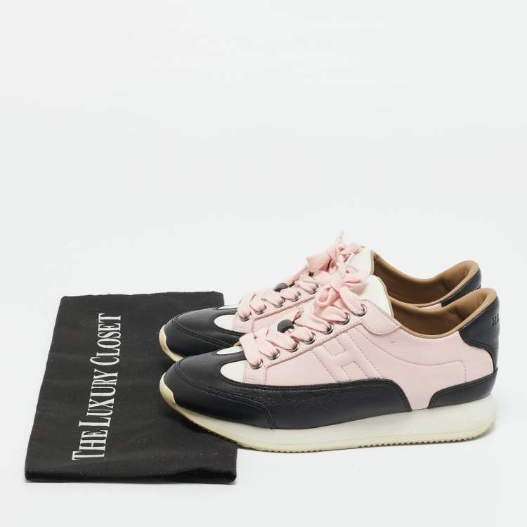 Pre Owned Hermes Multicolor Leather Trail Sneakers Size 34.5