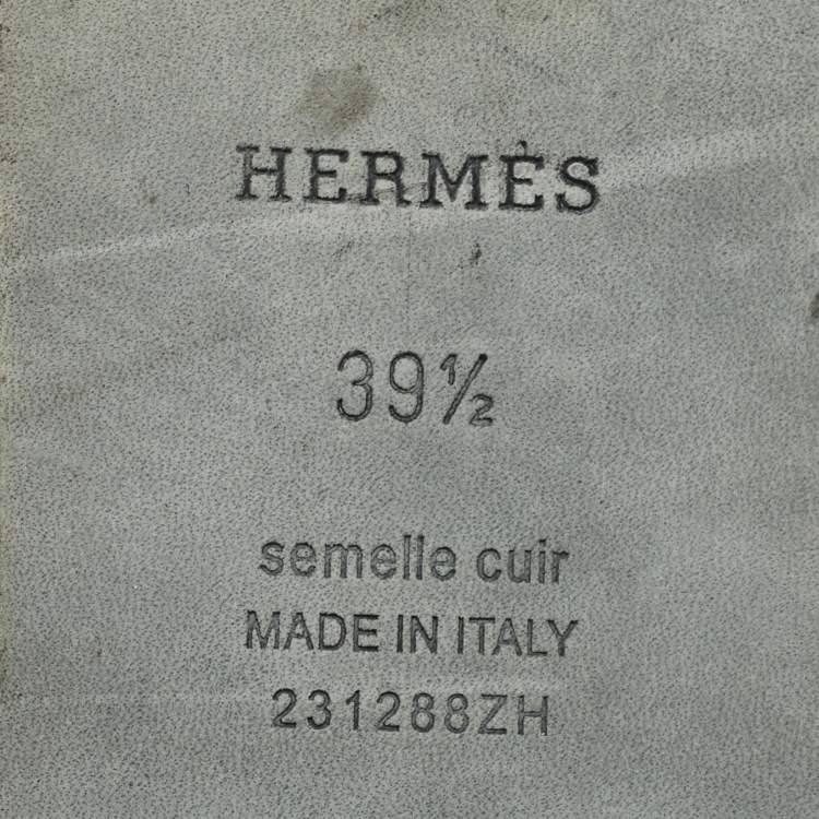 Pre Owned Hermes Orange Shearling Fur Oran Flat Slides Size 39.5