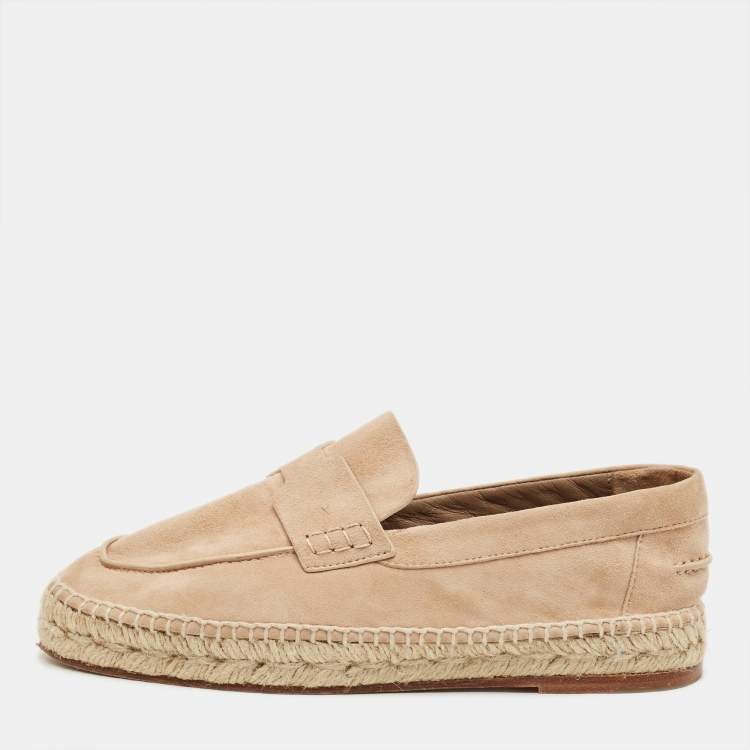 Pre Owned Hermès Trip Size 36 Beige Suede Espadrille Flats