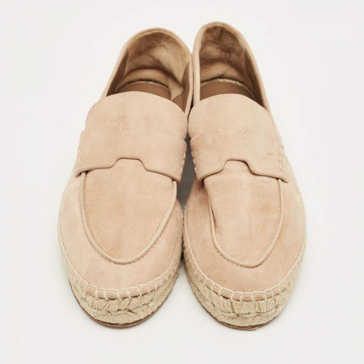 Pre Owned Hermès Trip Size 36 Beige Suede Espadrille Flats