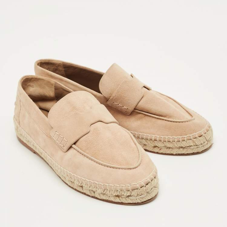 Pre Owned Hermès Trip Size 36 Beige Suede Espadrille Flats