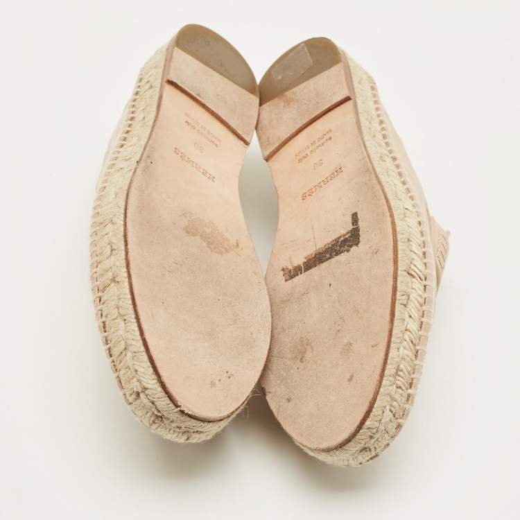 Pre Owned Hermès Trip Size 36 Beige Suede Espadrille Flats