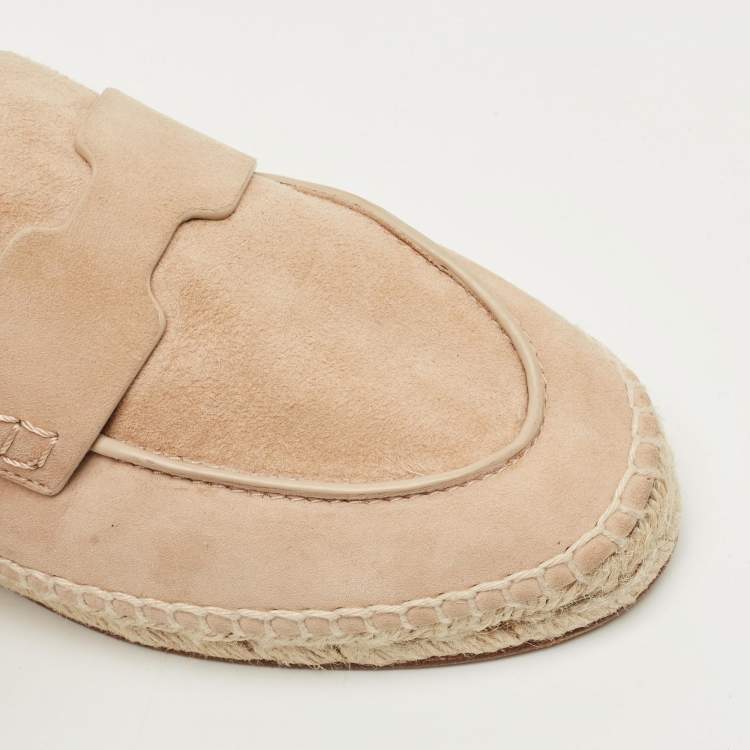 Pre Owned Hermès Trip Size 36 Beige Suede Espadrille Flats